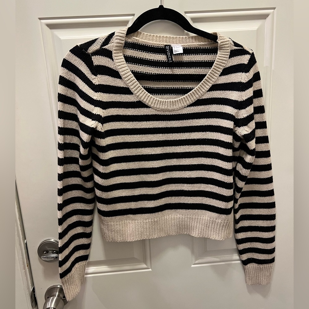 H&M Divided Striped Cropped Sweater